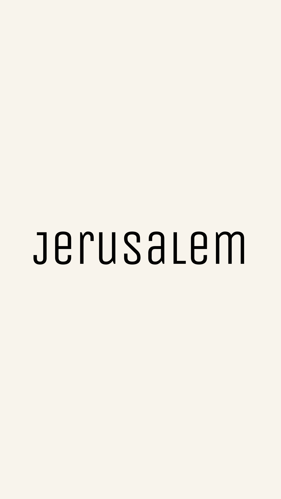 Jerusalem Appointment