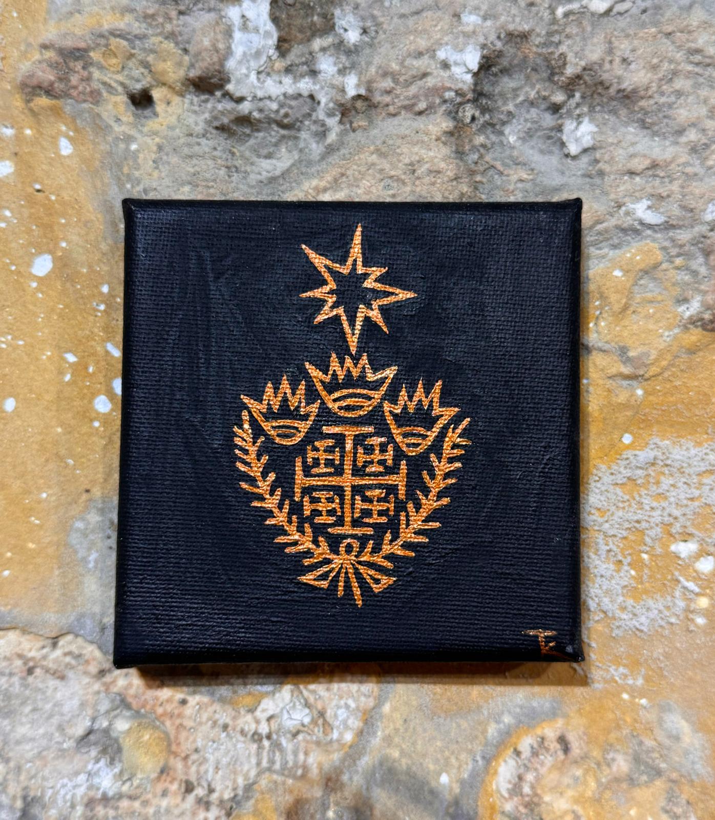 Black/Gold Jerusalem Cross