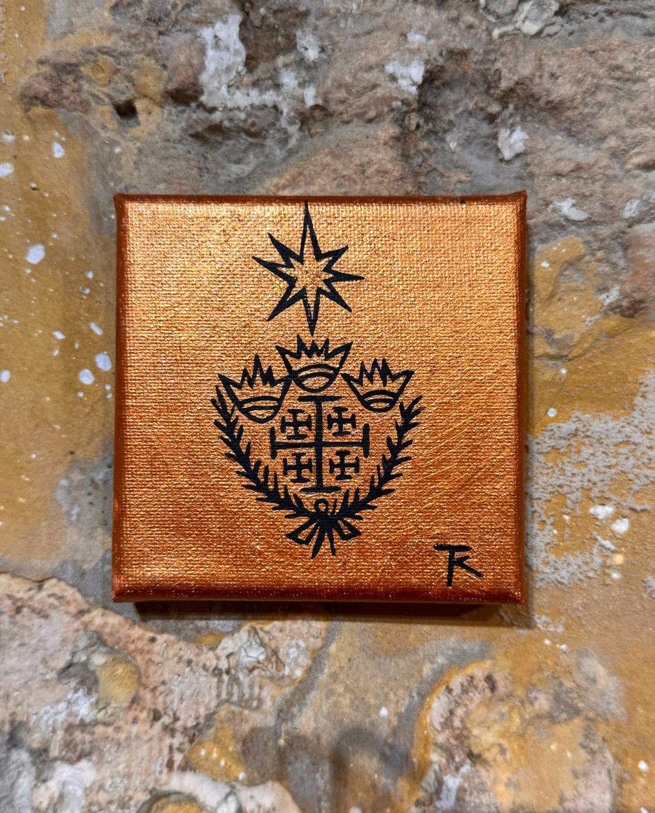 Gold/Black Jerusalem Cross