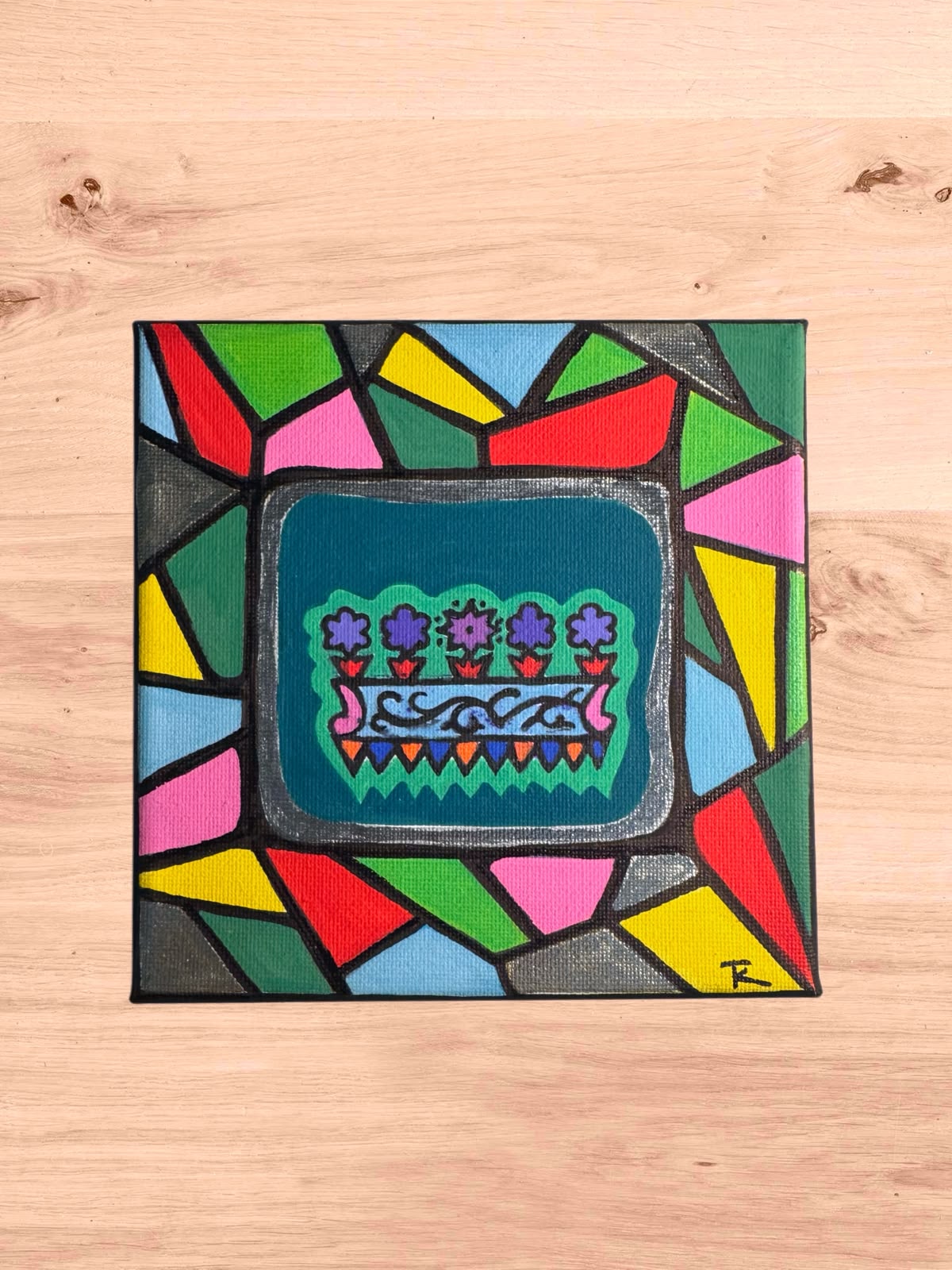 Stained Glass Flower Pot