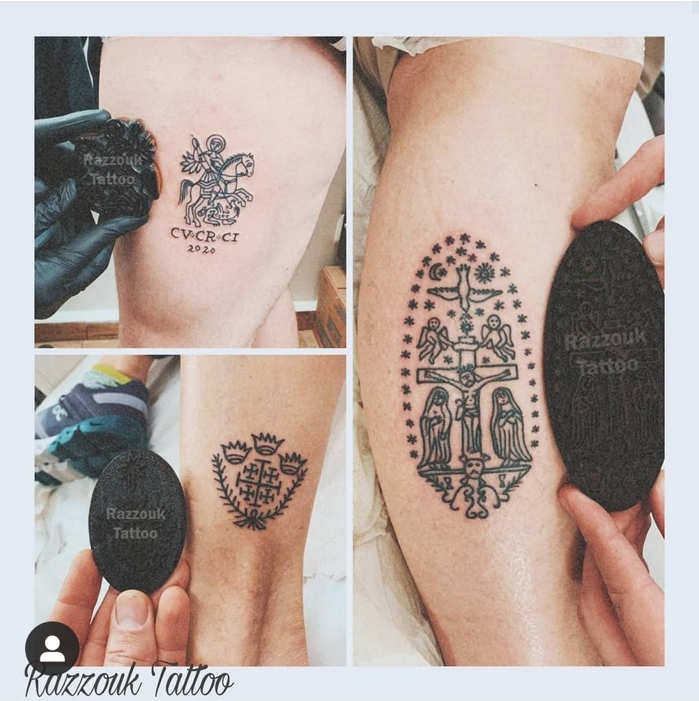 Marian Cross Tattoo | Ankle tattoo cross, Ankle tattoos for women, Catholic  tattoos