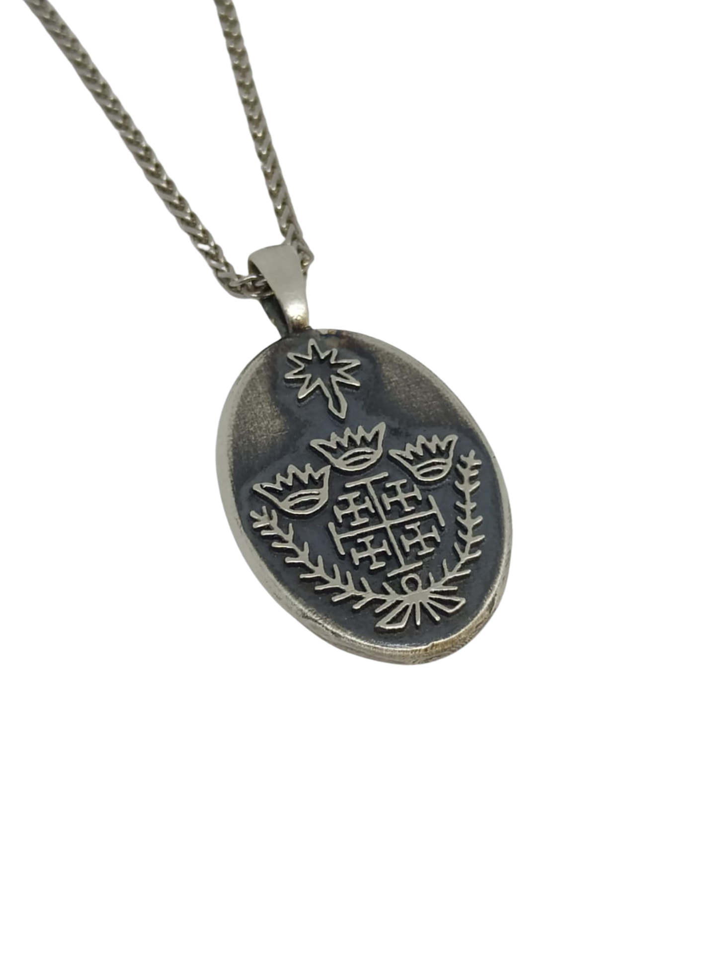 <transcy>Pingente Prata Cruz de Jerusalém</transcy>