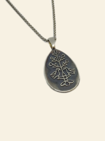 Silver Love and Family Pendant